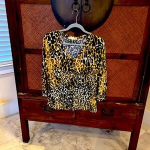 Leopard print top by Jones and Company size medium